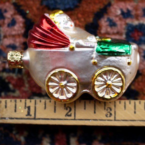 3.5" Vintage Baby in Carriage Old World Christmas Ornament - Picture 3 of 3